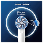 Oral-B Pro Sensitive Clean Electric Toothbrush Head, X-Shaped & Extra Soft Bristles for Gentle Brushing & Plaque Removal, Pack of 6 Toothbrush Heads, White