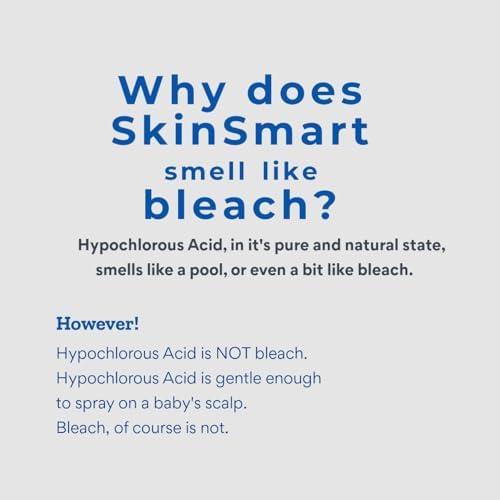 SkinSmart Antimicrobial Eczema Therapy with Hypochlorous Acid, Removes Bacteria so Skin Can Heal, for Adults, Kids and Seniors, 8 Ounce Clear Spray