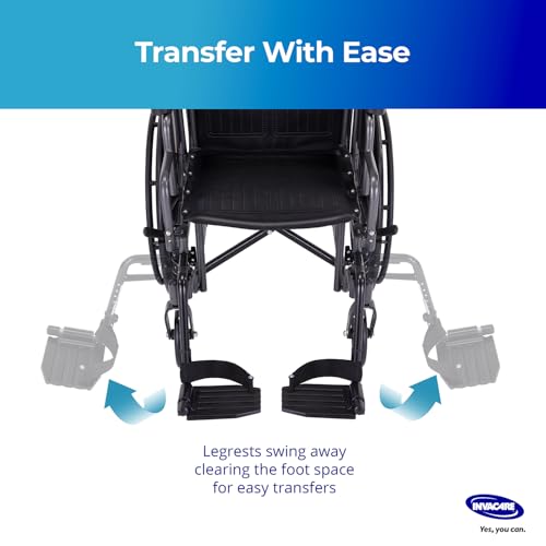 Invacare T93HCP Wheelchair Hemi Footrest with Composite Footplate and Heel Loop for Wheelchair, Pair