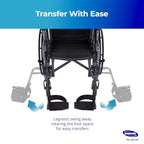 Invacare T93HCP Wheelchair Hemi Footrest with Composite Footplate and Heel Loop for Wheelchair, Pair