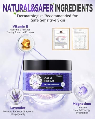 2024 Updated Magnesium Calm Cream:[Better Sleep][Calms Soothes] Magnesium Cream Relief Moisturizer, Hydrating, Nighttime Magnesium Lotion with Lavender Essential Oils, Sensitive Skin Friendly（2PC)