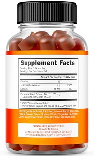 Pumpkin Seed Oil Gummies - 4,000mg Pumpkin Seed Oil For Hair Growth and Bladder Control - Sugar Free Gummy - Delicious Orange Flavor - Non GMO - Gluten Free - Vegan Supplement - (60 Count)