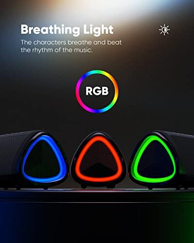 Bluetooth Speaker with HD Sound, Portable Wireless, IPX5 Waterproof, Up to 20H Playtime, TWS Pairing, BT5.3, for Home/Party/Outdoor/Beach, Stocking Stuffers, White Elephant Gifts for Adults (Black)