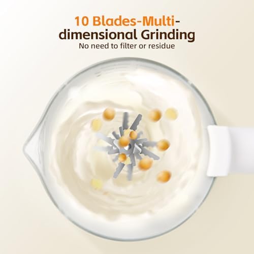 8 in 1 Automatic Nut Milk Maker, Almond Milk Maker,40oz （1200ML）Automatic Soy Milk Maker for Homemade Oat, Coconut, Soy, Plant Based Milks with Delay Start/Keep Warm/Boil Water