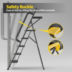 KINGRACK 5 Step Ladder with Tool Platform, Folding Step Stool with Handrails, Sturdy Steel Ladder with Wide Pedal, 800 LBS Portable Safety Ladder for Adults Painting Home Outdoor Garage