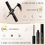 BEFER Lash Clusters Kit, 120 Pcs D Curl Eyelash Clusters Volume Individual Lashes Extensions 10-16MM Fluffy Cluster Eyelash Wispy Cluster Lashes DIY At Home(Seraphic,FD43,Kit)
