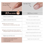 BTArtbox XCOATTIPS French Tip Nails - 5 Styles Long Square Press on Nails, Pre-Designed Swirl Nail Tips, Ultra Fit Soft Gel Nails False Nails, Soak Off Acrylic Fake Nails for Daily Nail Art DIY