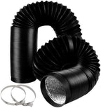 4-Inch Dryer Vent Hose 26FT, Flexible Aluminum Duct with 2 Clamps, Heavy-Duty Four Layer Protection for HVAC Ventilation and Exhaust Black