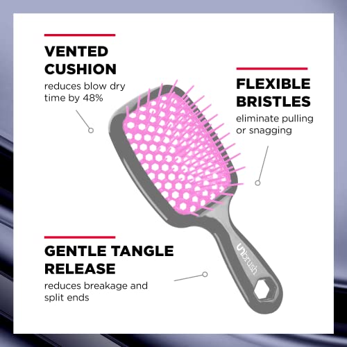 FHI HEAT Unbrush Wet & Dry Vented Detangling Hair Brush, Lavender/Grey