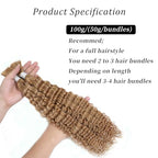 Human Hair Braiding Hair 14 Inch Deep Wave Bulk Human Hair for Braiding 10A Brazilian Curly Human Hair Extensions for Boho Braids Wet and Wavy Color 27# Honey Blonde Human Braiding Hair 2 Bundle 100g