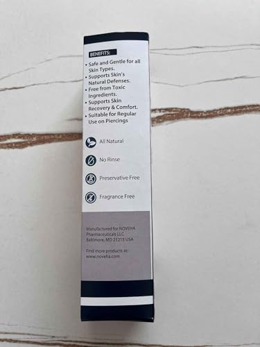 NOVEHA Piercing Aftercare Spray - Fast Cleaner Solution for Ear, Nose, and Belly Piercings - Keloid and Bump Cleaning with Hypochlorous Acid for Quick Recovery and Protection - 8 oz Bottle