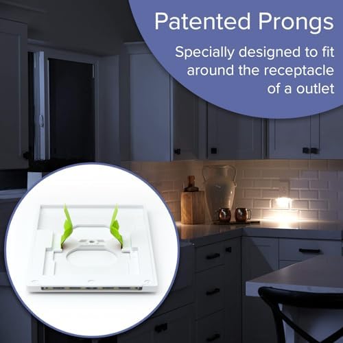 SnapPower 2 Pack GuideLight 2 for Outlets [for Standard Decor, Not GFCI outlets] - Night Light - Electrical Outlet Wall Plate with LED Night Lights - Automatic On/Off Sensor - (Décor, White)