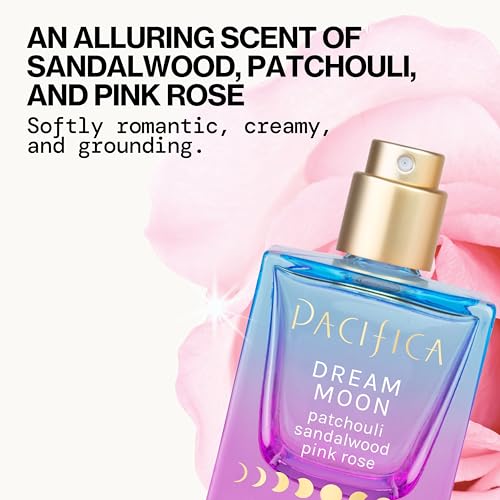 Pacifica Dream Moon Womens Spray Perfume 1 fl oz ��� Long-Lasting Floral Woody Fragrance for Her - Rose, Patchouli, Sandalwood ��� 100% Vegan, Cruelty-Free, Phthalate-Free Fragrance