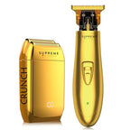 Supreme Trimmer 2-in-1 Hair Trimmer & Men's Foil Shaver | Electric Razor Barber Haircut Kit Mens Beard Trimmer ST5200 & STF602 | Gold Bundle