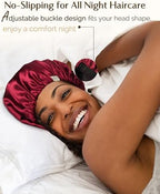 YANIBEST Silk Bonnet Satin Bonnet for Sleeping Women and Men, Adjustable Double Layer Hair Bonnet for Curly Braids Hair