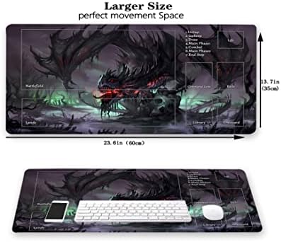 MTG Playmat, Game Play Mat for MTG TCG 24 x 14 inches Trading Card Inked Game Playmats with Storage Bag Smooth Rubber Surface Battle Game