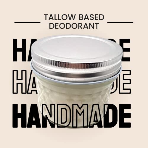 Michelle's Creatives Handmade Tallow Cream Deodorant - Clean Deodorant for Women & Men - Natural Aluminum Free Deodorant - Deodorants Without Aluminum - Ideal for Athletes, Teens- 4 oz (Lavender Sage)