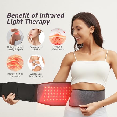 Red Light Therapy Wrap Belt for Body, Men and Women Gift,100 LEDs,5Gears 9Timers Remote Control, 660nm&850nm Infrared Light Therapy for Back, Waist, Muscle Pain Relief