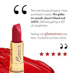 BESAME Cherry Red Lipstick 1935 Vintage Shade, Cool, Ripe Dark Red, Great for Medium to Deep Skin, With Moisturizing Vitamin E, Satin Finish, Long-Lasting Lip-Stick Color or Matte Lip Stain