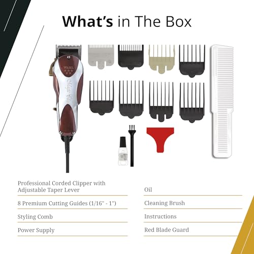 Wahl Professional 5 Star Series Magic Clip Corded Clipper Precision Fade Zero Overlap Adjustable Blades V9000 Motor Chrome