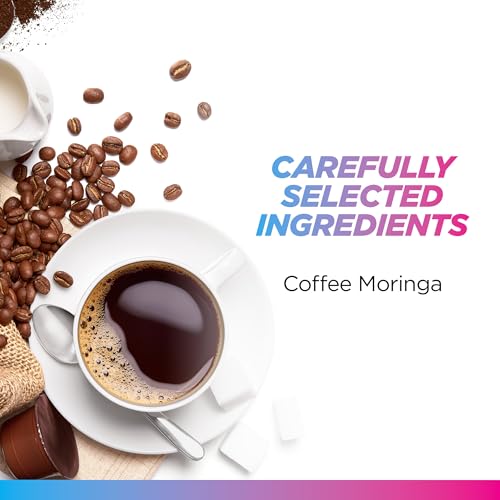 Livingood Daily Medium Roast Blend Coffee with Moringa, Whole Bean Coffee - Low Acid, Shade Grown & Made with Organic Coffee - Detox & Energy Boosting - 12 Oz