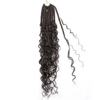 Boho Goddess Box Braids Crochet Hair 18 inch, 8 Packs Crochet Box Braids for Black Women Pre-looped Bohomian Box Braids Crochet Braids Synthetic Braiding Hair Extension #4