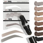 Dual-Color Eyebrow Stamp Stencil Kit with 5 Reusable Eyebrow Stencils for Professional Brow Stamping Shaping Kit and Instant Long Lasting Filling and Waterproof Tinting Definer