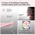 Red Light Therapy Mask for Face and Neck, 7 Colors Silicone Led Face Mask Light Therapy at Home Rechargeable & Ergonomic Design for True Anti-Aging Skincare at Home and Travel(Pink)