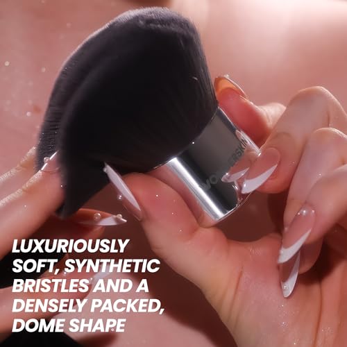 Wonderskin Kabuki Brush - Round Top Bronzer Brush for Face & Body - Ultra-Soft Bristles for Liquid, Pressed, Loose Foundation or Setting Powder Makeup