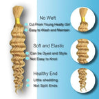 #27 Honey Blonde 14 Inch 1 Bundle 50g Deep Curly Wave Bulk Human Hair for Braiding Unprocessed Brazilian Water Wave Human Braiding Hair for Boho Braids Wet and Wavy