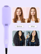 LANDOT Hair Straightener Brush Heated Straightening Brush: Negative Ion Hot Hair Brush Straightener for Smooth Frizz-Free Hair - Dual Voltage Ceramic Straightening Brush