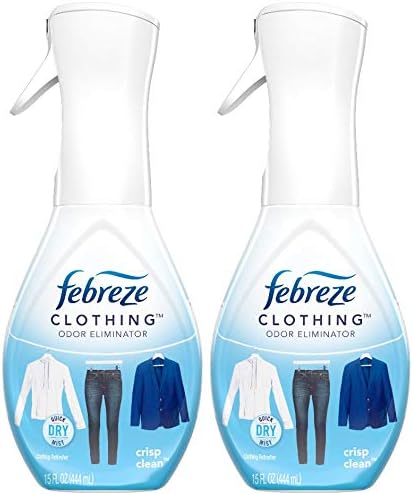Febreze Clothing Odor Eliminator, Crisp Clean Scent, 15 Fl Oz (2 Pack)