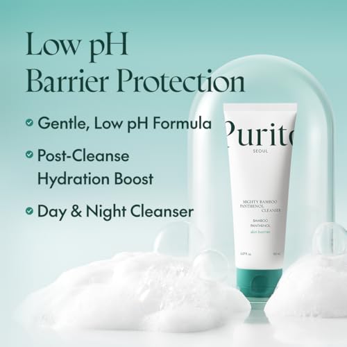 PURITO Mighty Bamboo Panthenol Cleanser, Gentle Face Wash for Moisturizing, for Sensitive Skin, Vegan & Cruelty-Free Face Cleanser150ml / 5.07 fl. Oz.