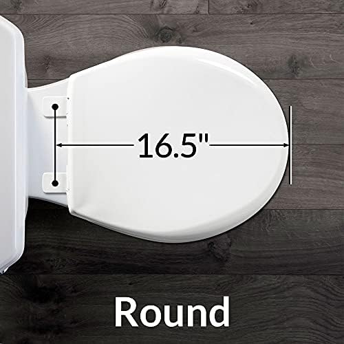 Mayfair Cameron Silver Toilet Seat, Non Slip Heavy Duty Wood, Easy Clean, Round