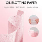 Erinde Oil Blotting Sheets for Face with Mirror and Puff, 300 Sheets Oil Blotting Paper for Oily Skin, Face Oil Absorbing Sheets, Natural Oil Control Film, Absorb Excess Oil, Makeup Friendly