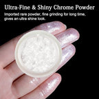 Pearl Chrome Nail Powder -【0.8g Super Pearl Effect】 Chrome Powder for Nails Iridescent Aurora Mermaid White Pearl Chrome Nail Powder for Nails Art DIY