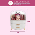 Paris Hilton Makeup Storage Organizer with Lid, Standard, White