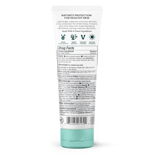 Badger Mineral Daily Sunscreen with Zinc Oxide, Organic Sunscreen Moisturizer with SPF 30, Hydrating Everyday Sunscreen Lotion, Vegan, Gluten Free & Unscented Body Sunscreen, 4 fl oz (2 Pack)