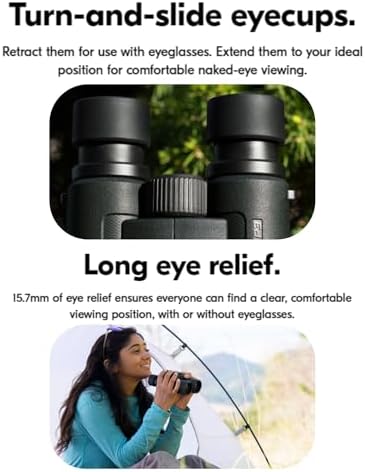 Nikon Prostaff P3 10x42 (16777) Black Binoculars Bundle with Lens Pen, and Cloth - High Powered Compact Adult Binoculars for Hunting, Bird Watching, and Hiking Essentials, Zoom Lightweight Travel