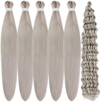 Silver Braiding Hair Pre stretched for Boho Braids Pre stretched Boho Braiding Hair