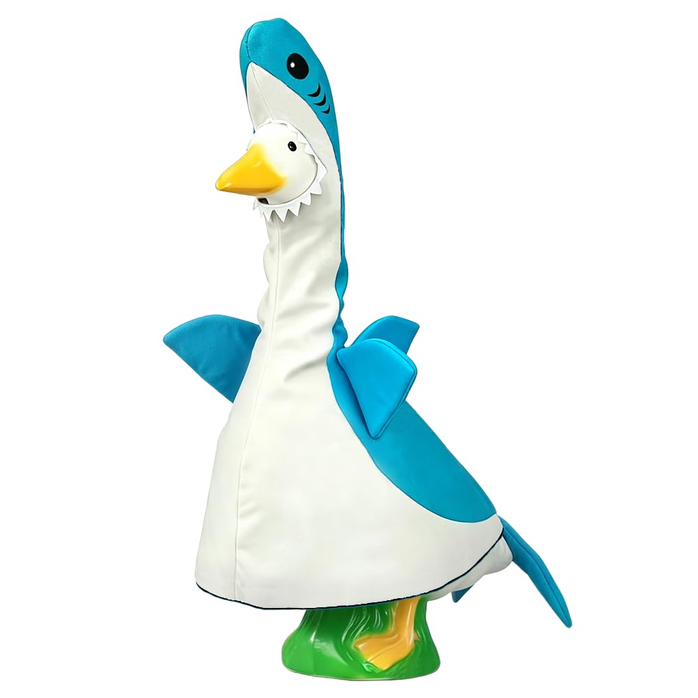 ARGOOFG Summer Porch Goose Outfits for Large 23" H Statue Decor, Shark Blue