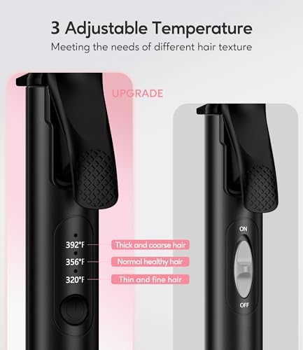 Travel Curling Iron, 1 Inch Mini Curling Iron Travel Size with 3 Adjustable Temp, Ceramic Mini Hair Curler with Keratin&Argan Oil Infuse, Dual Voltage, Includes Storage Bag