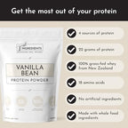 Just Ingredients Protein Powder | Vanilla Protein Powder Made with 100% Grass Fed, Non Denatured Whey | Four Different Protein Sources from Organic Whole Food Ingredients | 15 Servings | 22g Protein