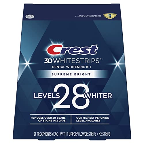 Crest 3D Whitestrips, Supreme Flexfit, Teeth Whitening Strip Kit, 42 Strips (21 Count Pack)
