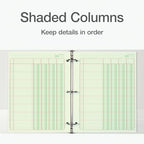 Adams Columnar Analysis Pad, 4 Column Ledger, 8.5" x 11", 100 Pages (50 Sheets), Green, 3 Hole Punch, for Accounting, Bookkeeping & Data (ACP85114)