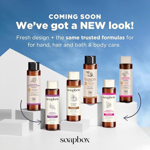 Soapbox Biotin & Collagen Super Fruit Conditioner for Thin, Fine, Thinning Hair | Volumizing & Softening Conditioner to Promote Hair Growth, Strength, Fullness, 1 Liter Pump Bottle