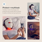 TheraFace Mask LED Light Therapy Skin Care Face Mask with Vibrating Massage - FSA Eligible Blue & Red Light Therapy for Face - LED Facial Massager for Wrinkles, Skin Tightening & Dark Spots