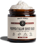 Wrath & Remedy Handmade Whipped Organic Beef Tallow for Skin - 4 OZ (Unscented) — Grass Fed Beef Tallow Moisturizer and Honey Balm for Silky, Sensitive-Skin, Eczema, Rosacea - Free of Harsh Chemicals