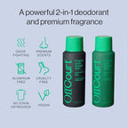 OffCourt - Natural Deodorant Body Spray for Men and Women - Aluminum Free - Whole Body Deodorant for Women and Men - Multi-Pack with Sandalwood and White Musk, 3.4 Ounce (Pack of 2)
