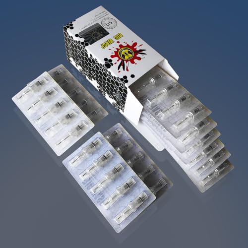 BIGWASP 50pcs Assorted Disposable Cartridge Tattoo Needles Round Liner Mixed 3RL 5RL 7RL 9RL 11RL (50pcs #12 Standard RL)
